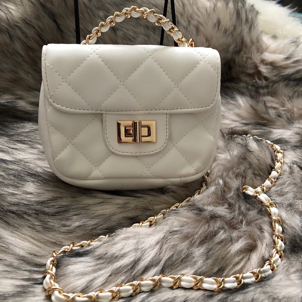Mini Quilted Faux Leather Crossbody Purse